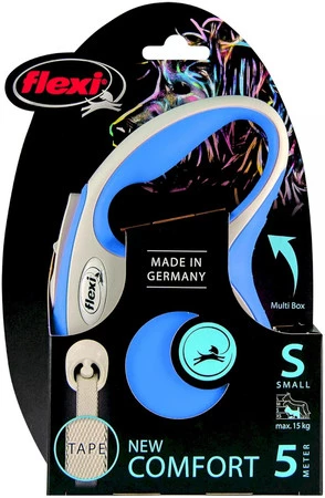 FLEXI NEW COMFORT Smycz taśmowa S / 5m niebieska