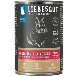 LIEBESGUT Wild Kaninchen - dziki królik z botwinką ekologiczna mokra karma dla kota (400g)