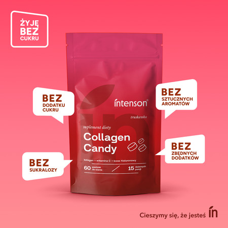 Intenson Collagen Candy 60 tabl. smak truskawka