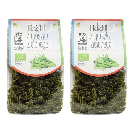 Zestaw 2x Bio Planet − Makaron z groszku zielonego świderki BIO − 250 g