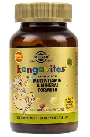 Solgar Kangavites kompleks witamin dla dzieci 60 tabl. smak owoce tropikalne
