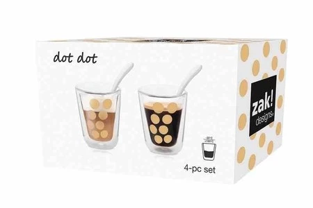 Zak! - Zestaw 2 szklanek 200ml z łyżeczkami, złoty