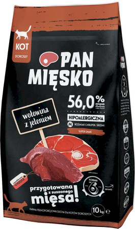 PAN MIĘSKO Wołowina z Jeleniem dla kota M 10kg