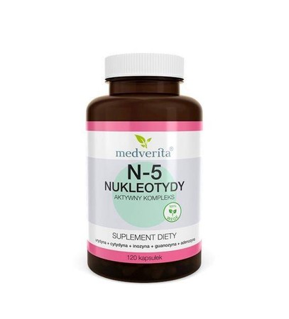 Medverita N-5 Nukleotydy Kompleks 5 nukleotydów z cynkiem i witaminą C 120 kaps.