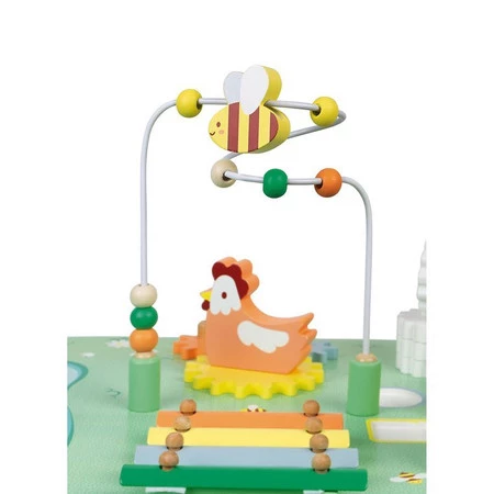 Janod Wielofunkcyjny stolik edukacyjny drewniany Łąka 12 m+