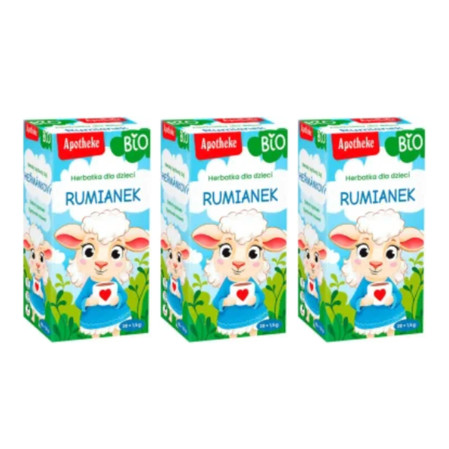 Zestaw: 3x Apotheke Bio herbatka dla dzieci rumiankowa Fix (20 x 1 g)