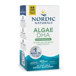 Nordic Naturals Algae DHA Omega 3 kwasy tłuszczowe EPA i DHA 60 kaps.