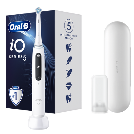 ORAL-B BRAUN SZCZOTECZKA ELEKTRYCZNA iO SERIES 5 WHITE iOG5.1A6.1DK (5 programów, 1 końcówka, 1 etui)