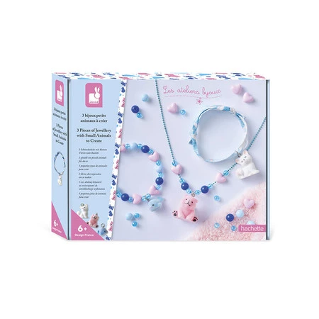 Janod Zestaw kreatywny do tworzenia biżuterii z zawieszkami Małe zwierzątka 6+