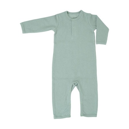 Lodger Pajacyk piżamka niemowlęca bawełniana jasna zieleń Basic Rib Peppermint r. 62