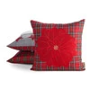 Poszewka świąteczna 45x45 cm – w kratę z haftem Gwiazdy Betlejemskiej