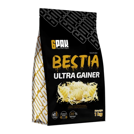 6PAK BESTIA ULTRA GAINER Gainer 1000 g smak lody waniliowe