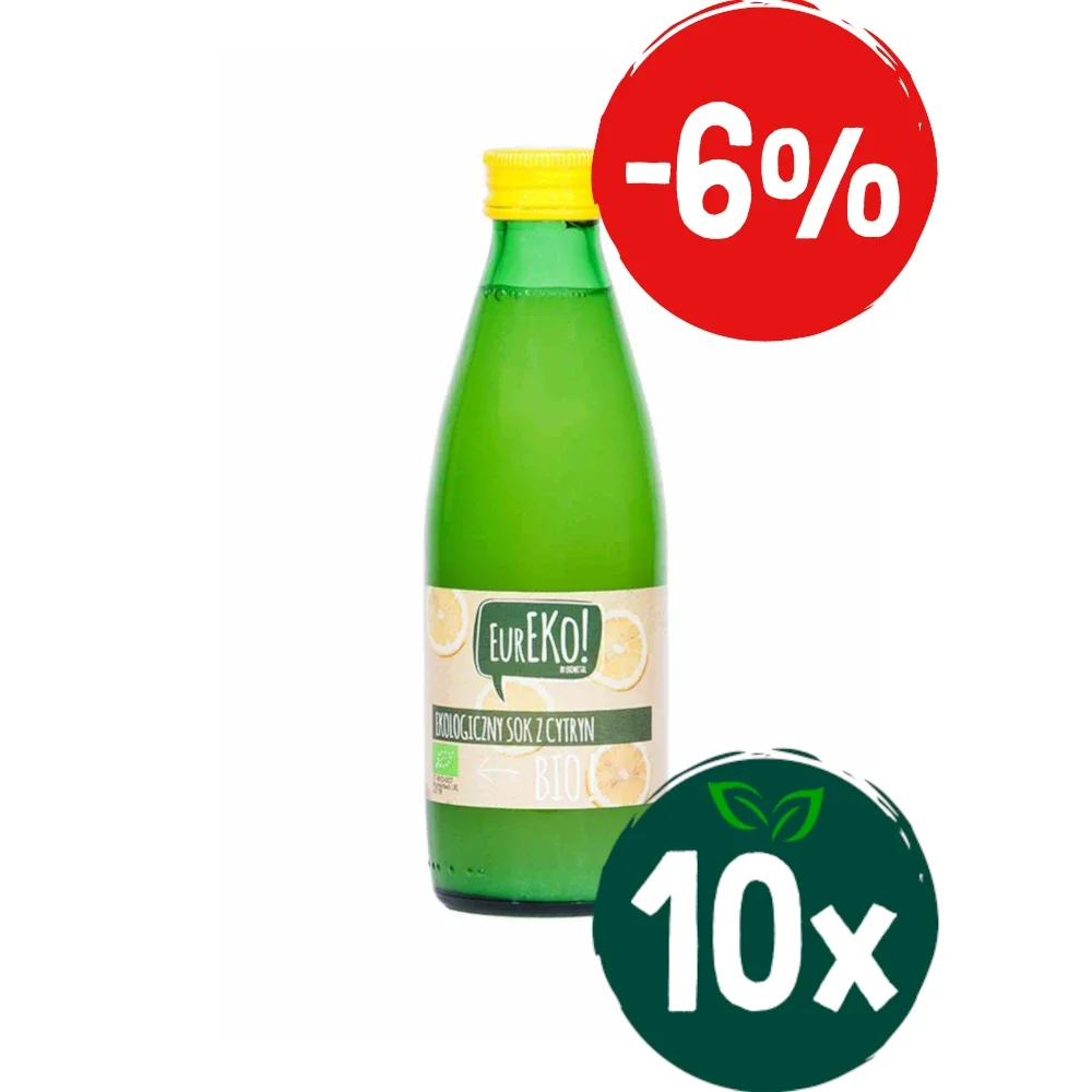 Zestaw: 10x Sok z cytryn 100% BIO 250 ml Eureko - Nabea.pl