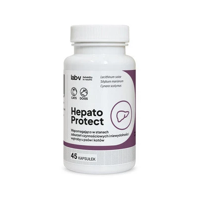 Lab-V Hepato Protect wspomaganie funkcji wątroby dla psów i kotów 45 kaps.
