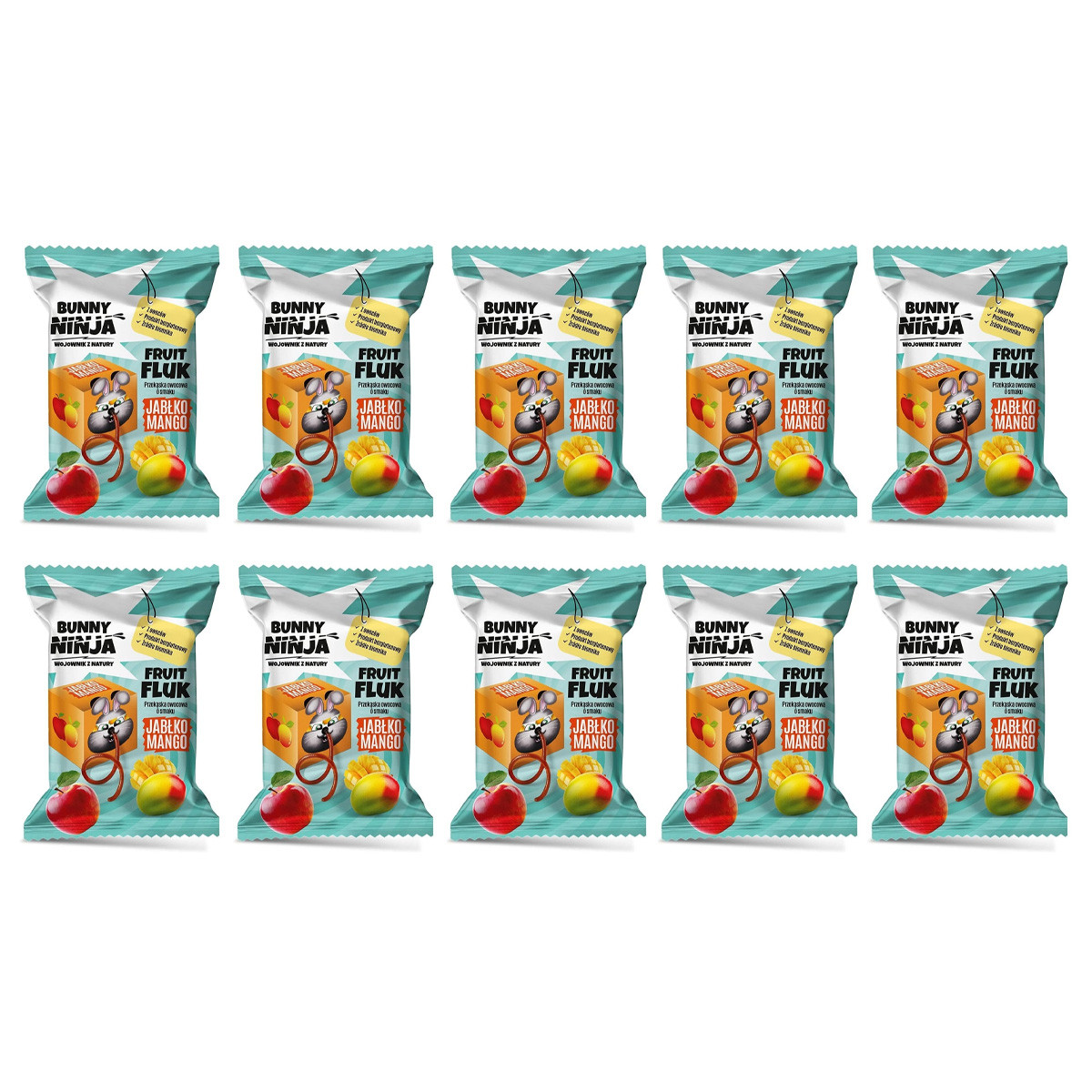 Zestaw 10x Fruit Fluk o smaku jabłko-mango 15 g - Nabea.pl