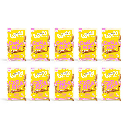 Zestaw 10x WOW CAT Creamy Snack Huhn - kremowa przekąska z kurczakiem (5x15g)