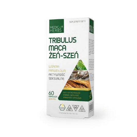 Zestaw 2x MEDICA HERBS Tribulus, Maca, Żeń-szeń 60 kaps.