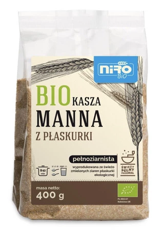 Niro − Kasza manna z płaskurki pełnoziarnista BIO − 400 g