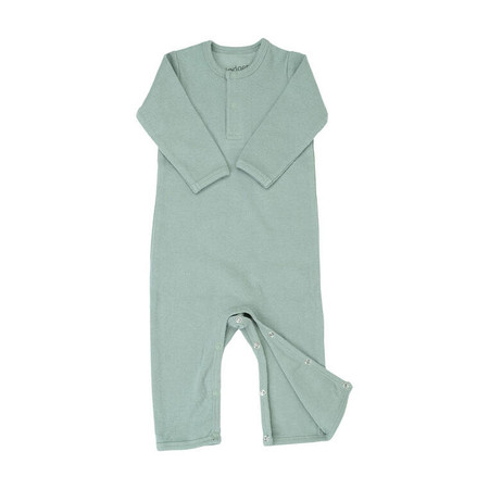 Lodger Pajacyk piżamka niemowlęca bawełniana jasna zieleń Basic Rib Peppermint r. 68