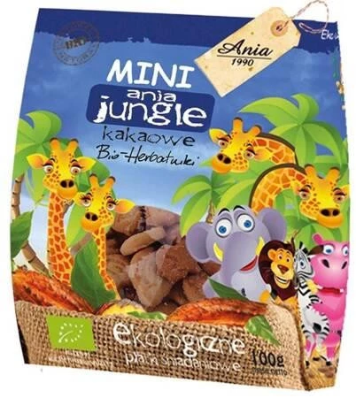 CIASTKA KAKAOWE MINI JUNGLE BIO 100 g - BIO ANIA