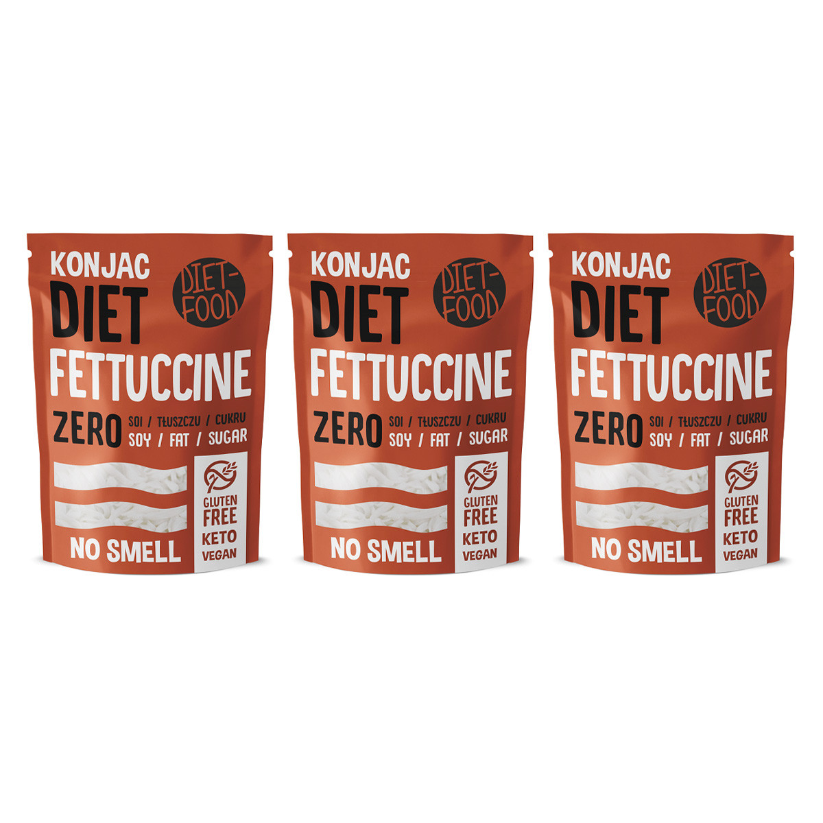 Zestaw 3x Diet Food − Makaron fettuccine shirataki bezgl. − 200 g - Nabea.pl