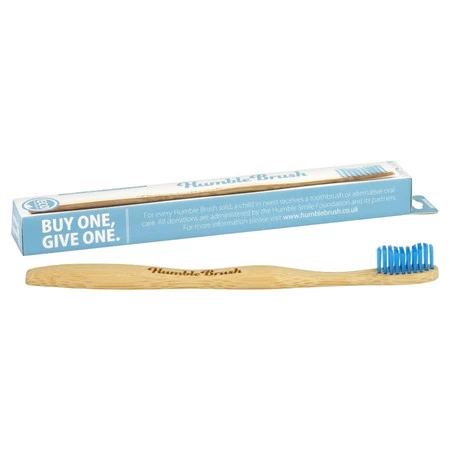 Humble Brush, Bambusowa szczoteczka do zębów dla dorosłych, Medium, niebieska