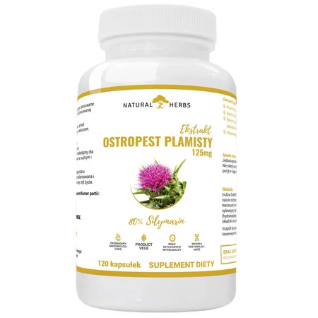 Altopharma Natural Herbs Ostropest Plamisty Extrakt 125mg Sylimaryna Vege 120 kaps.