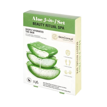 Zestaw 2x Skincare komplet maseczek aloesowych 3w1 Beauty Ritual Spa