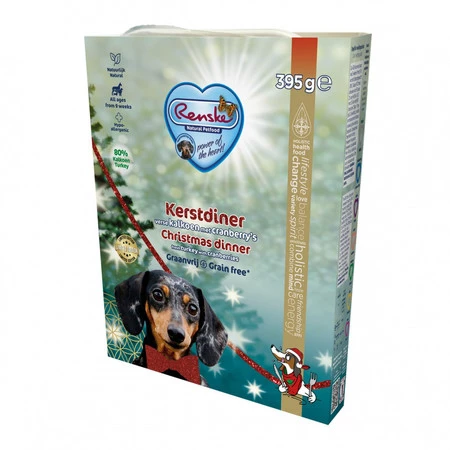 Zestaw 10x Renske Dog CHRISTMAS DINNER - świeży indyk bez zbóż dla psów (395 g)