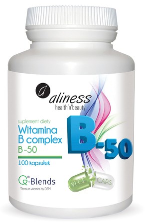 Aliness Witamina B complex B-50 z betainą, choliną i folianami x 100 kaps. vege