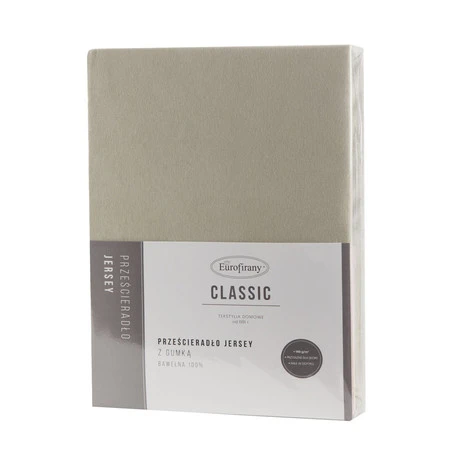 Prześcieradło Jersey3 90 x 200 x 25 cm, Beżowy