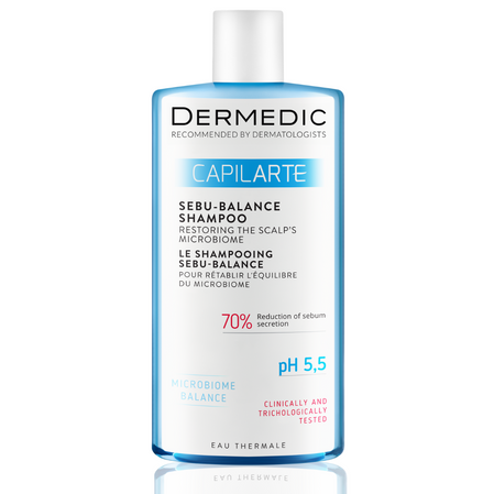 DERMEDIC CAPILARTE SEBU-BALANCE włosy tłuste, równowaga mikrobiomu 300 ml