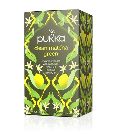 Clean Matcha Green organiczna herbatka zielona z matchą i cytryną 20 torebek