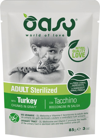 OASY Cat Lifestage Adult Sterilized Turkey Indyk 85g