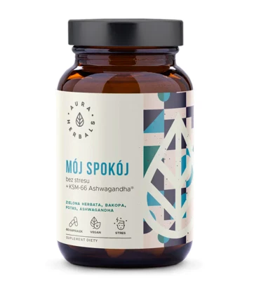 AURA HERBALS Mój spokój, bez stresu + KSM-66 Ashwagandha 60 kaps.