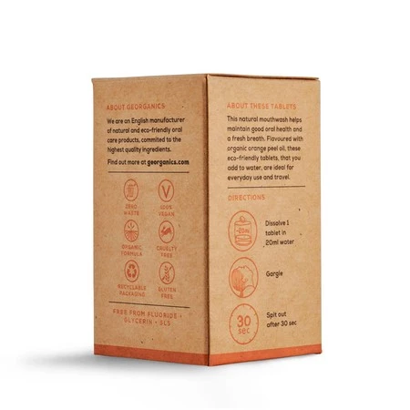 Georganics, Naturalne tabletki do płukania jamy ustnej, Orange, 180 tabletek