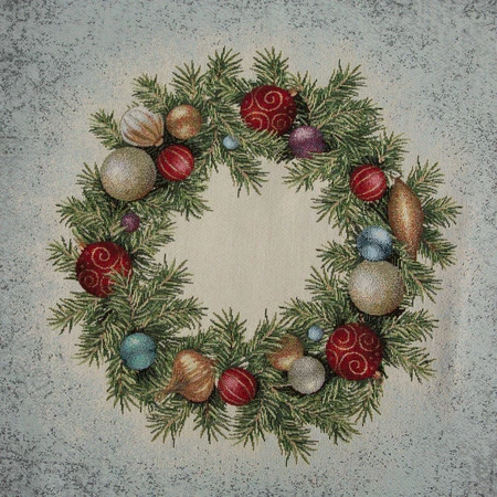 Obrus gobelinowy ze świątecznym wzorem rozm.: 100 x 100 cm, kolor: popielaty