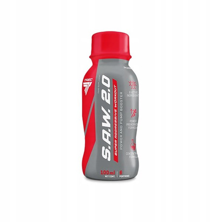 Trec S.A.W. 2.0 Sot przedtreningowy 100ml smak wiśnia gruszka