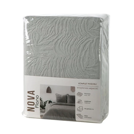 Komplet pościeli Flano, 140 x 200 cm, Srebrny
