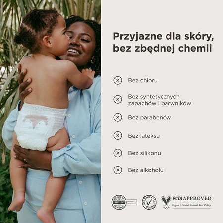 Kit & Kin, Pieluchomajtki Nappy Pants 6 XL (12-17 kg), Jeżyk/Szop, 18 szt.