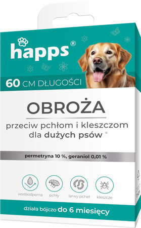 BROS HAPPS - obroża przeciw pchłom i kleszczom dla dużych psów 60cm