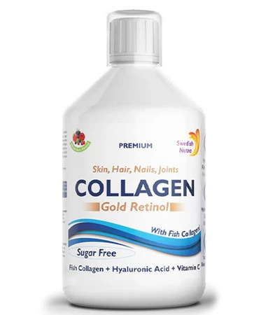 Swedish Nutra Collagen Gold Retinol 12 500 mg (marine) suplement na zdrową skórę 500ml