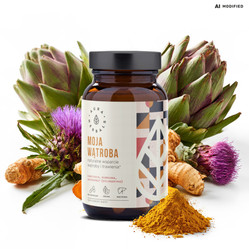 Aura Herbals − Moja wątroba, karczoch + ostropest + kurkuma − 60 kaps.