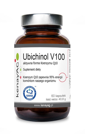 KENAY Ubichinol V100 Koenzym Q10 na wsparcie energii, układu sercowo-naczyniowego i prawidłowego funkcjonowania komórek 60 kaps.