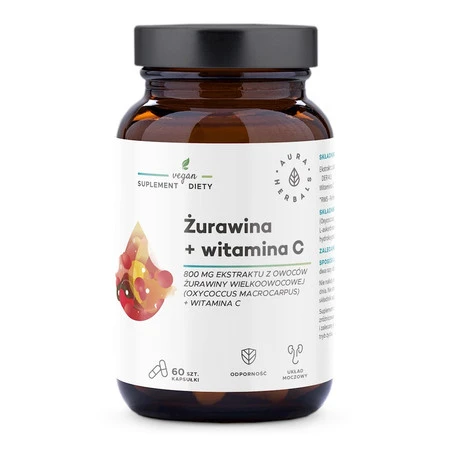 Aura Herbals Żurawina 800mg Witamina C 60 kap