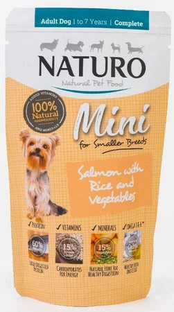 NATURO Adult Dog MINI Łosoś Ryż Warzywa 150g