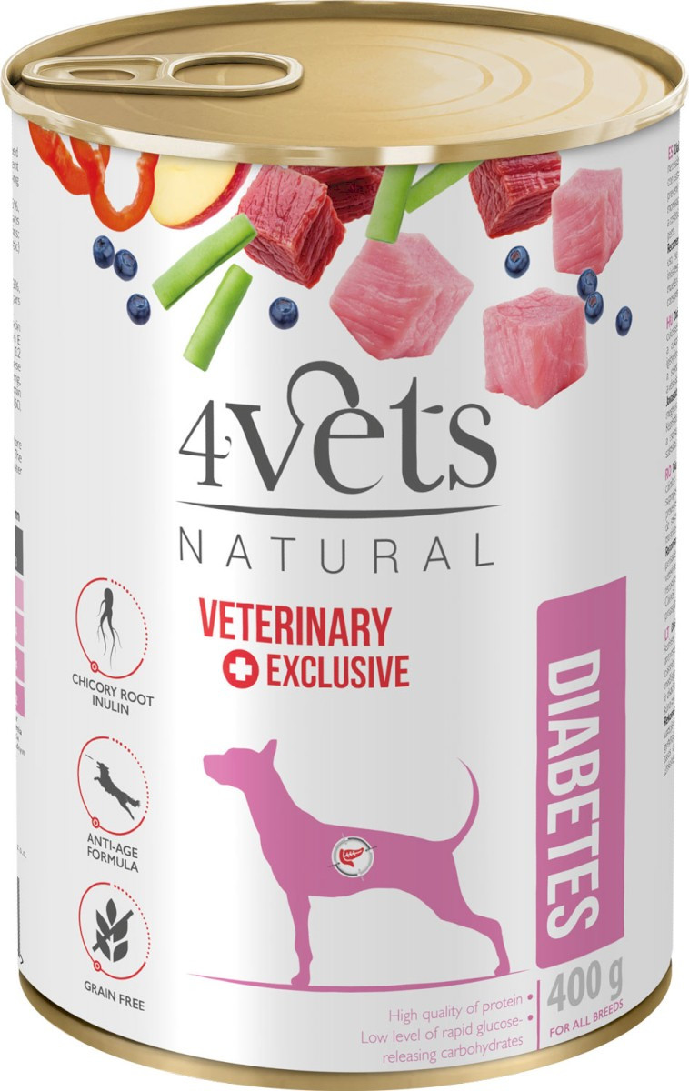 4VETS Natural DIABETES dla psa z cukrzycą 400g - Nabea.pl