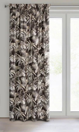 ZASŁONA GOTOWA RODOS NA TAŚMIE 140 X 270 CM CZARNY