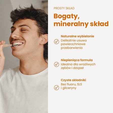 Georganics, Mineralna pasta do zębów w słoiku, bez fluoru, do codziennej pielęgnacji, smak pomarańczowy, 60 ml