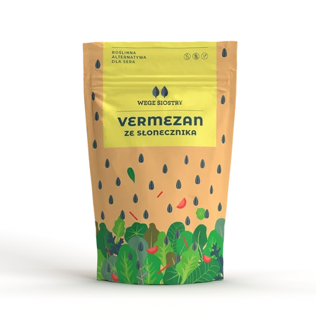 WEGE SIOSTRY WEGAŃSKA ALTERNATYWA SERA TWARDEGO TARTEGO ZE SŁONECZNIKA BEZGLUTENOWA 90 g